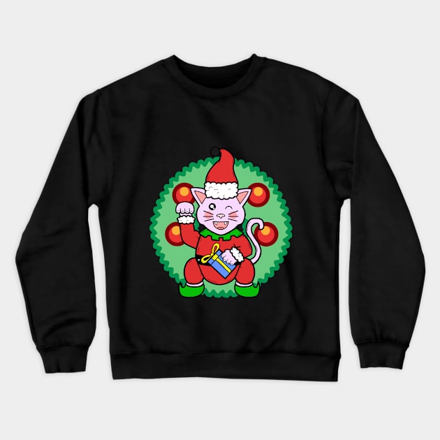 Lucky Cat-Xmas Crewneck Sweatshirt by FancyKat